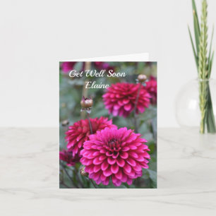 Carte Pink Dahlia Floral Photo Personnelle Se Bien Bient