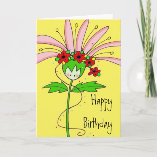Carte Pink Daisy Joyeux anniversaire (Devant)