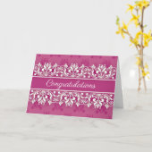 Carte Pink Damask swirl Congratulations Card (Fleur jaune)