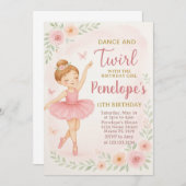 Carte Pink Dance Party modifiable pour les petites (Devant / Derrière)