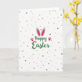 Carte Pink Ears Polka Dot Easter Card (Fleur jaune)