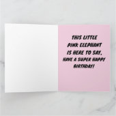 Carte PINK ELEPHANT ART HAPPY BANNITHDAY Greeting Card (Intérieur)