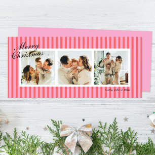Carte Pink et Coral Chic Bandes verticales 3 Photo