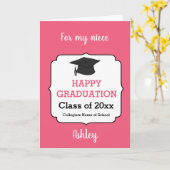 Carte Pink Félicitations à la graduation (Fleur jaune)