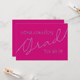 Carte Pink Félicitations Grad Vous L'Avez Fait Faux Part
