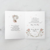 Carte Pink Floral Coeurs de bébé Fête des mères (Intérieur)