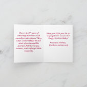 Carte Pink Floral encourage à 21 Joyeux 21ème anniversai (Intérieur)