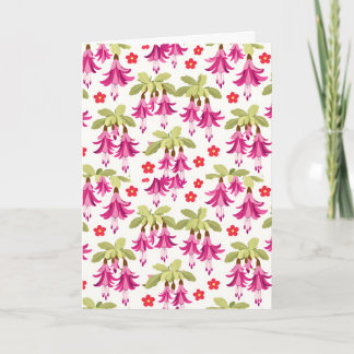 Carte Pink Fuchsia Floral Pattern – Retro Botanical