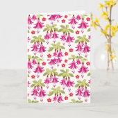Carte Pink Fuchsia Floral Pattern – Retro Botanical (Fleur jaune)