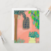 Carte Pink Garden Wall Secret Exotique Palm Tree (Devant/Arrière en situation)