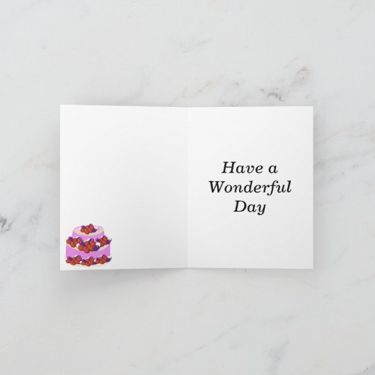 Carte Pink Gateaux éditable Anniversaire (Intérieur)