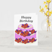 Carte Pink Gateaux éditable Anniversaire (Fleur jaune)