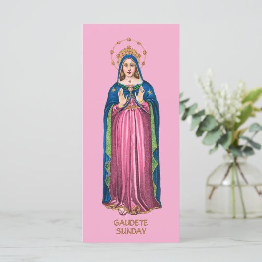 Carte Pink Gaudete Sunday Standing BVM Advent (Debout devant)