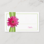 Carte Pink Gerbera Daisy Green Ribbon Place (Devant)
