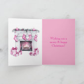 Carte Pink Glam Christmas Stocking Fireplace (Intérieur)