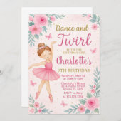 Carte Pink & Gold Dance Party pour filles (Devant / Derrière)