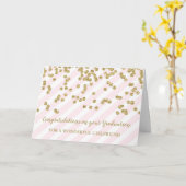 Carte Pink Gold Girlfriend Félicitations Graduation (Fleur jaune)
