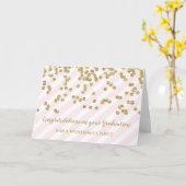 Carte Pink Gold Niece Félicitations Graduation (Fleur jaune)