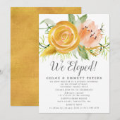 Carte Pink Gold Nous Avons Été Elopement Réception Invit (Devant / Derrière)