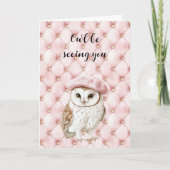 Carte Pink Gold Tufts Owl Be Seeing You (Devant)