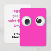 Carte Pink Googly Eyes Saint Valentin (Devant / Derrière)