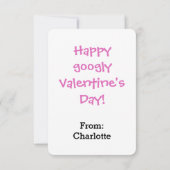 Carte Pink Googly Eyes Saint Valentin (Dos)