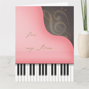 Carte Pink Grand Piano Maman ou Grand-mère Personnalisé 