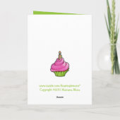 Carte Pink & Green Cupcake vert 1ère fête des mères (Dos)