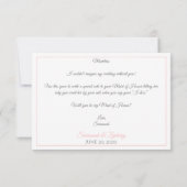 Carte Pink & Grey Be My Maid of Honor Card (Dos)