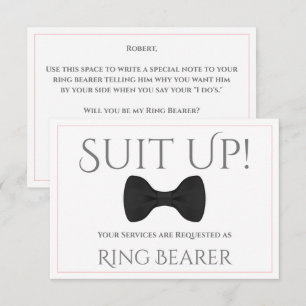 Carte Pink & Grey Be My Ring Bearer Card