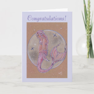 Carte Pink grossesse mermaid félicitations nouvelle mama