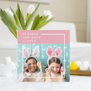 Carte Pink Happy Blessed Easter   Venin