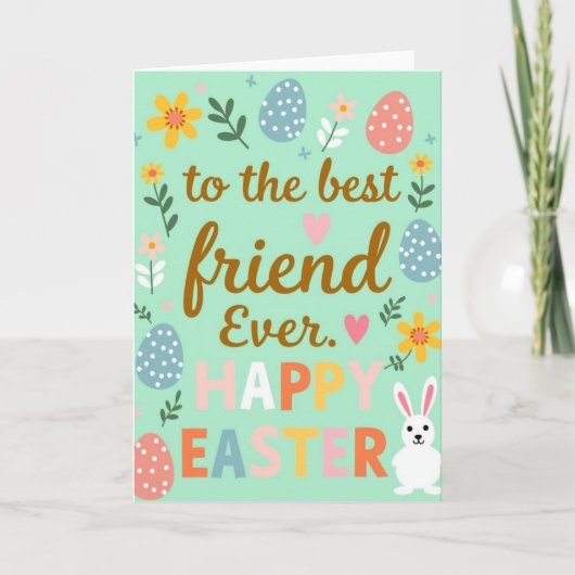 Carte Pink Heart Best Friend Card (Devant)