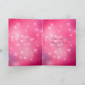 Carte Pink Hearts Fox Bunny Glitzy Sweetheart Christmas (Intérieur)