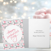 Carte Pink Hearts Love Typography Happy Valentine's Day