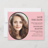 Carte Pink High School Graduation Photo Enregistrer la d (Devant)