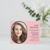 Carte Pink High School Graduation Photo Enregistrer la d (Debout devant)