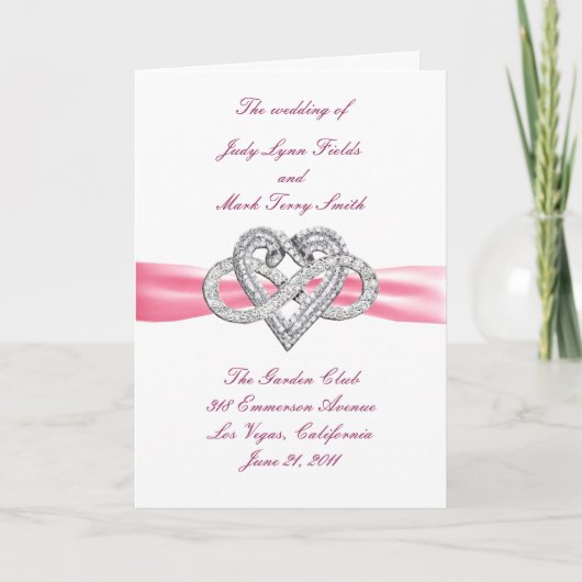 Carte Pink Infinity Heart Program Card (Devant)