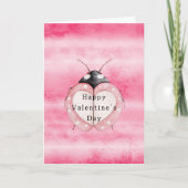 Carte Pink Ladybug Heart Valentine's Day (Devant)