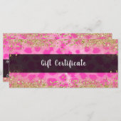 Carte Pink Leopard Cheetah Gold Parties scintillant cert (Devant / Derrière)
