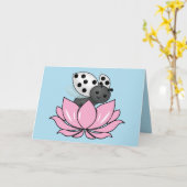Carte Pink Lotus White Ladybug (Fleur jaune)