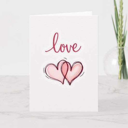 Carte Pink Love Hearts Valentines Card (Devant)