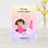 Carte Pink Magic Fairy 4th Birthday Card (Fleur jaune)