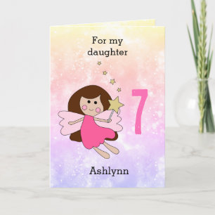 Carte Pink Magic Fairy 7th Birthday Card