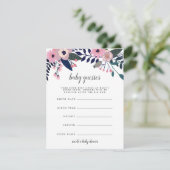 Carte Pink Meadow Floral Baby shower de deviner jeu (Debout devant)