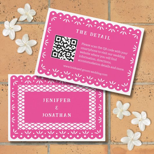 CARTE PINK MEXICAN PAPEL PICADO ENCLOUSCARD