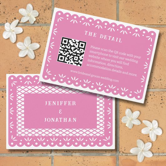 CARTE PINK MEXICAN PAPEL PICADO ENCLOUSCARD