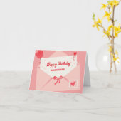 Carte Pink mignon lettre belle (Fleur jaune)