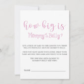 Carte Pink Minimalist Script How Big Is Mommy’s Belly (Devant)