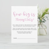 Carte Pink Minimalist Script How Big Is Mommy’s Belly (Debout devant)